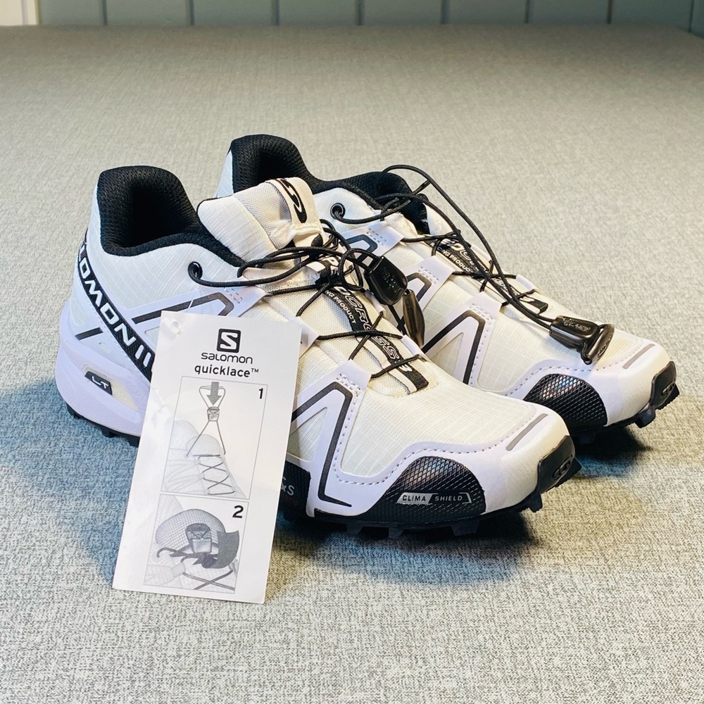 Salomon Speedcross 3 White and Black Athletic Trail Shoes